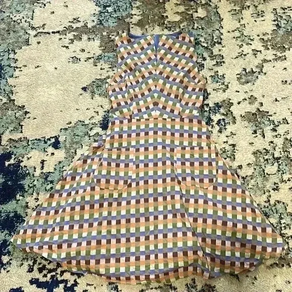 Modcloth, checkered retro fit and flare pocket sleeveless dress small - Picture 1 of 6